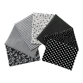 CraftsFabrics Black & White Patterns Black Fat Quarters Bundle Cotton Fabric